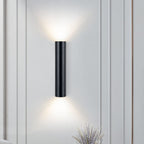 Simple Aluminum Cylindrical 2-Light Wall Sconce Lamp