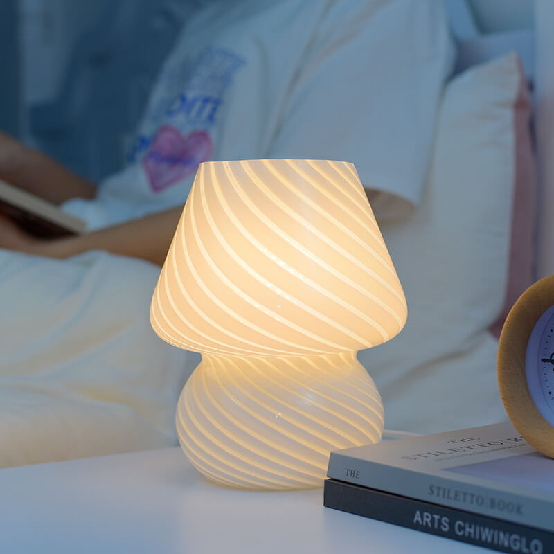 Retro Creative Glass Mushroom 1-Light LED Night Light Table Lamp Lumendat