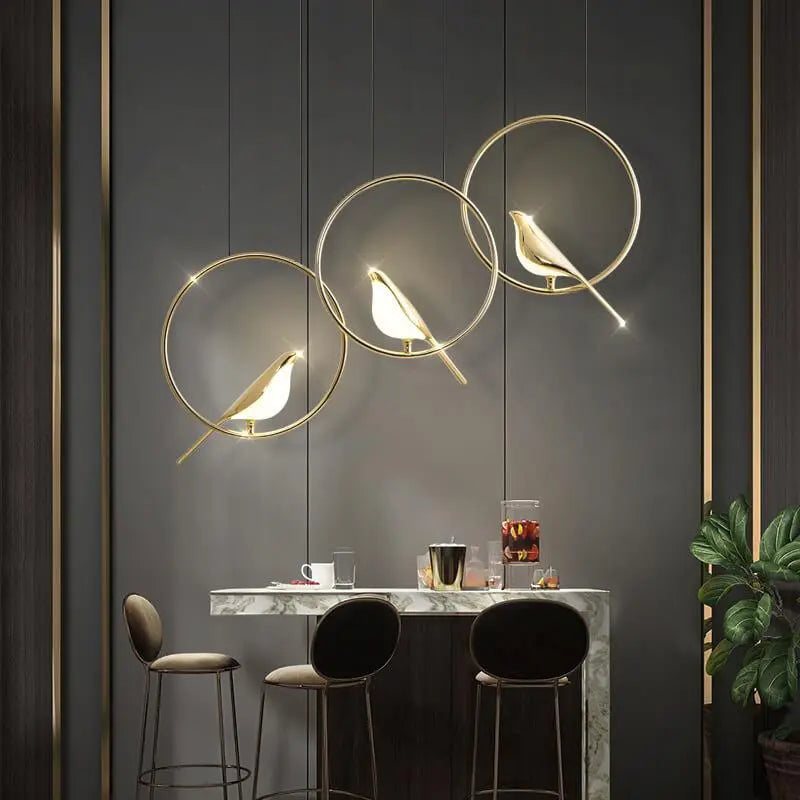 Nordic Creative Bird Shaped Acrylic LED 1/3/6 Light Chandelier Lumendat