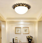 Vintage Glass Sun Bowl Shaped 1/3-Light Flush Mount Ceiling Light Lumendat