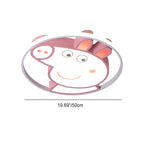 Lumendat Contemporary Creative Kids Iron Acrylic Round Pig LED Flush Mount Ceiling Light For Bedroom Lumendat