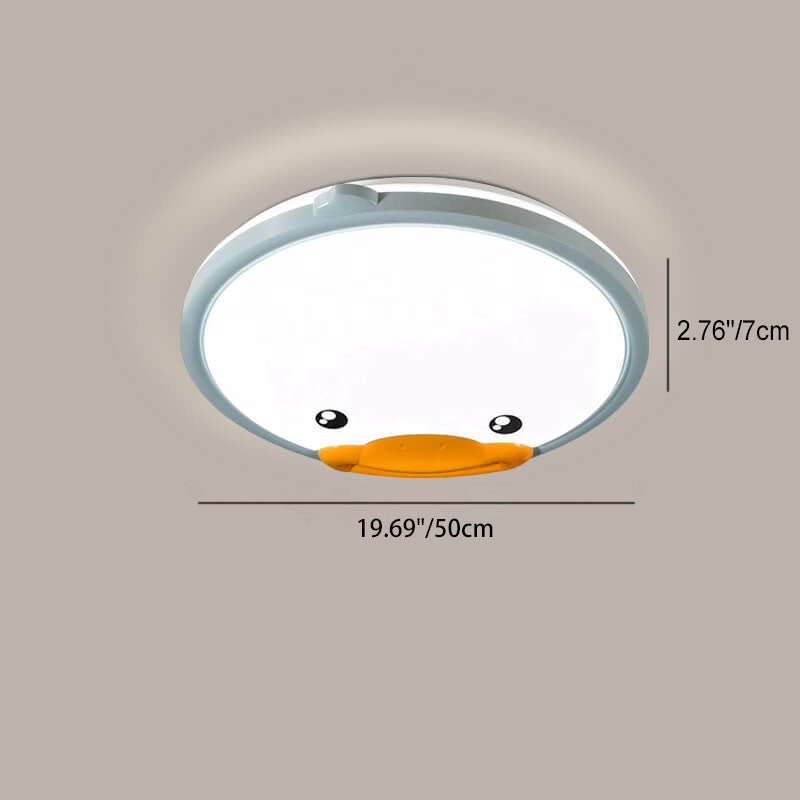 Lumendat Creative Adorable Duck Totoro Acrylic Round LED Kids Flush Mount Ceiling Light Lumendat