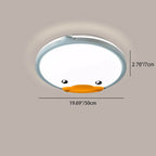 Lumendat Creative Adorable Duck Totoro Acrylic Round LED Kids Flush Mount Ceiling Light Lumendat