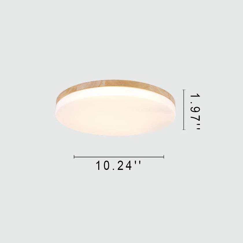 Lumendat Modern Acrylic Shade Round Log LED Flush Mount Light Lumendat