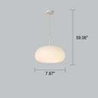 Modern Minimalist Pure White Round Iron Pe LED Pendant Light BulbSquare