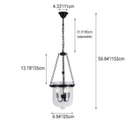 Traditional Rustic Round Glass Bucket Iron Candelabra 3-light Chandelier for Living Room Lumendat