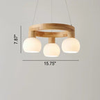 Modern Japanese Log Ring Textured Glass Globe 3/6/9 Light Chandelier Lumendat