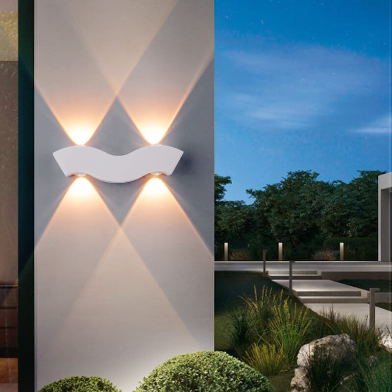 Modern Aluminum Wave LED Waterproof Outdoor Wall Sconce Lamp Lumendat
