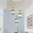 Contemporary Nordic Gradient Glass Metal Orb 1/3 Light Island Light Chandelier for Living Room Lumendat