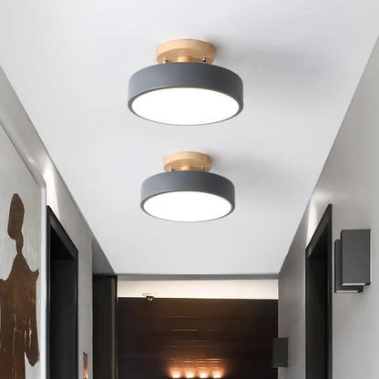Nordic Log Round LED Semi-flush Mount Ceiling Light