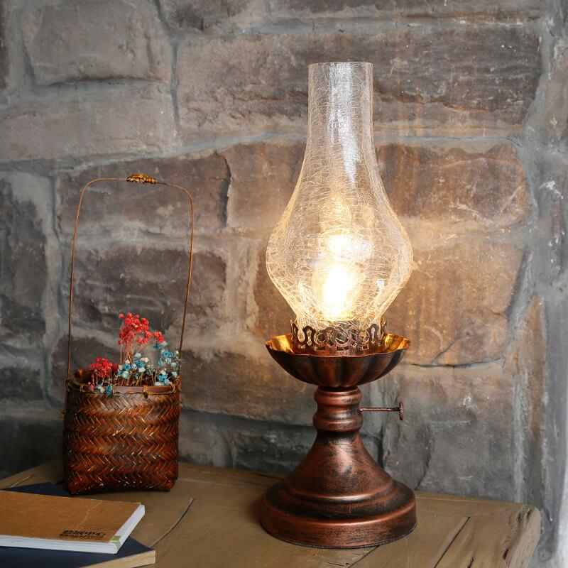 Vintage Antique Kerosene Oil Lamp 1-Light Table Lamp Lumendat