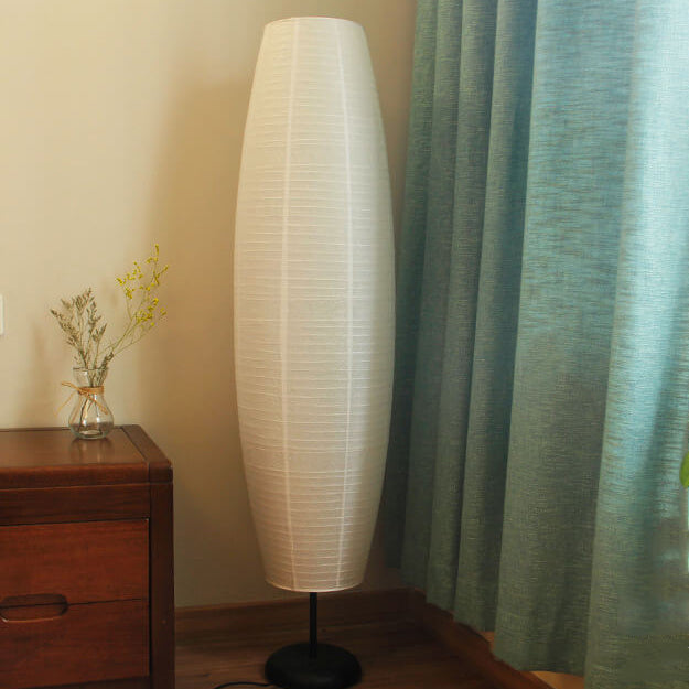 Nordic Minimalist Rice Paper Column 2-Light Standing Floor Lamp Lumendat