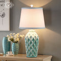 Modern Simple Fabric Ice Cracked Ceramics 1-Light Table Lamp Lumendat