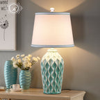 Modern Simple Fabric Ice Cracked Ceramics 1-Light Table Lamp Lumendat