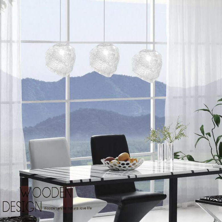 Nordic Creative Ice Cube Glass 1-light Pendant Light BulbSquare