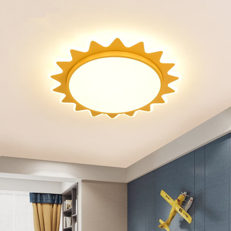 Creative Cartoon Sun Shaped LED Flush Mount Ceiling Light Lumendat
