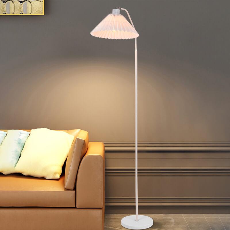Minimalist Fabric Pleated Shade 1-Light Standing Floor Lamp Lumendat