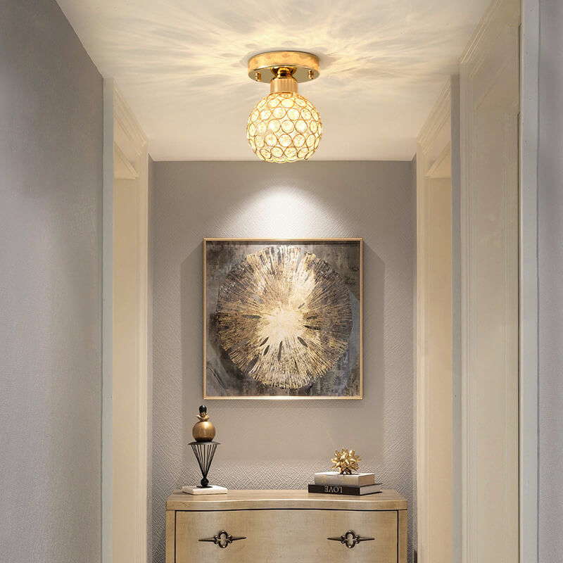 Modern Creative Crystal 1-light Semi-flush Mount Ceiling Light