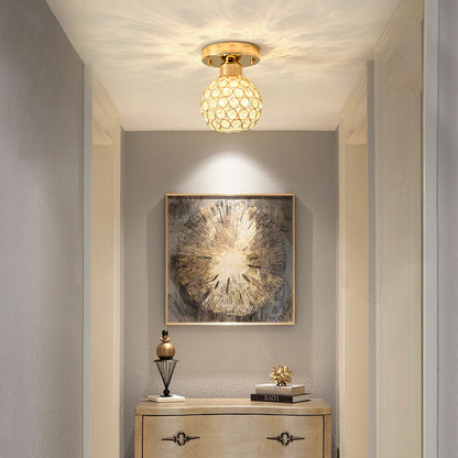 Modern Creative Crystal 1-light Semi-flush Mount Ceiling Light