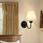 Modern Fabric Bell Shade Bend Arm 1-Light Wall Sconce Lamp Lumendat
