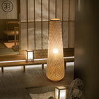Modern Bamboo Weaving Column 1-Light LED Standing Floor Lamp Lumendat