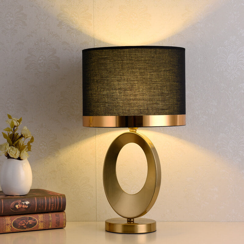 Modern Luxury Fabric Ring Base 1-Light Table Lamp Lumendat