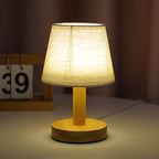 Vintage Linen Drum Shade 1-Light LED Table Lamp Lumendat