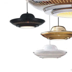 Industrial Vintage Iron Flying Saucer 1-light Pendant Light BulbSquare