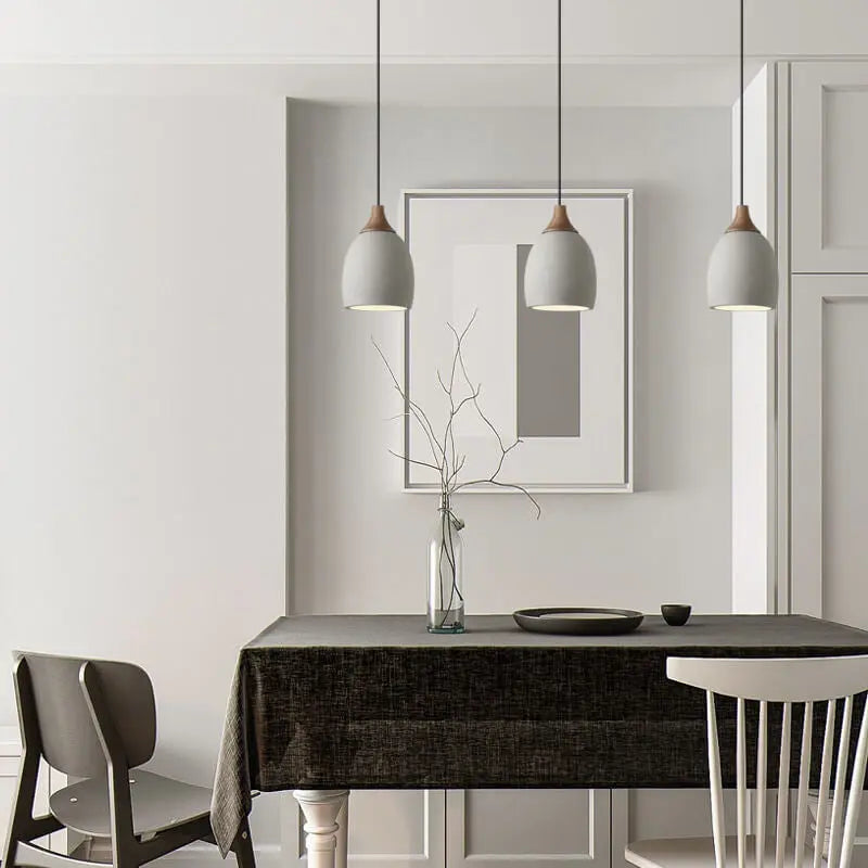 Minimalist Cement Dome 1-light Pendant Light BulbSquare