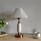 Retro Pleated Shade Column Base 1-Light Table Lamp Lumendat
