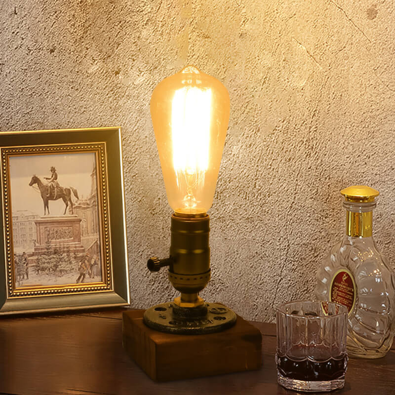 Vintage Industrial Iron Bulb 1-Light Table Lamp Lumendat