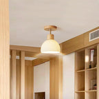 Nordic Glass Half Round 1-light Semi-flush Mount Ceiling Light BulbSquare