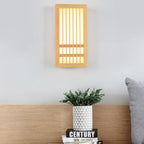 Modern Minimalist Solid Wood Acrylic Rectangular LED  Wall Sconce Lamp for Living Room
