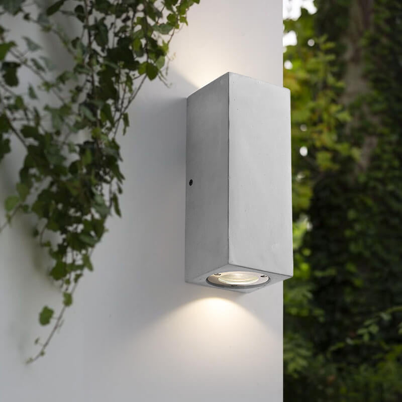 Industrial Cement Square Outdoor 1-Light Waterproof Wall Sconce Lamp Lumendat