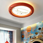 Creative Resin Basketball LED Flush Mount Ceiling Light BulbSquare