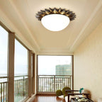 Vintage Glass Sun Bowl Shaped 1/3-Light Flush Mount Ceiling Light Lumendat