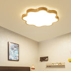 Nordic Flower Shape Wooden LED Flush Mount Ceiling Light Lumendat