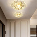 Modern Crystal Flower Shape LED Flush Mount Ceiling Light BulbSquare