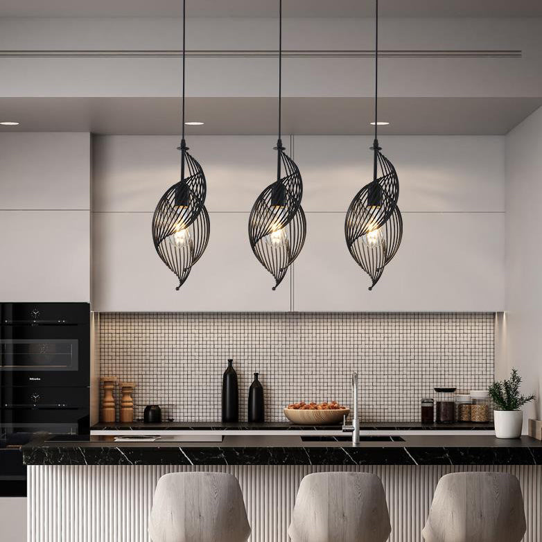 Nordic Creative Iron Sea Snail Shape 1-light Pendant Light BulbSquare