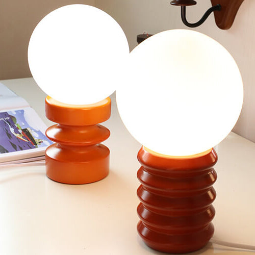 Vintage Orange Solid Glass 1-Light Table Lamp Lumendat