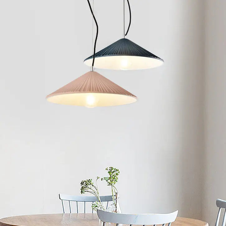 Nordic Resin 1-light Textured Umbrella Pendant Light BulbSquare