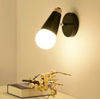 Modern Simplicity Wood Iron Horn Cone 1/2/3 Light Wall Sconce Lamp For Bedside