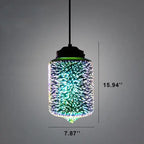 Modern Creative 3d Stained Fireworks Glass Jar 1-light Pendant Light Lumendat