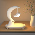 Modern Art Deco ABS Moon Shape Bluetooth Speaker Night Light LED Table Lamp Lumendat