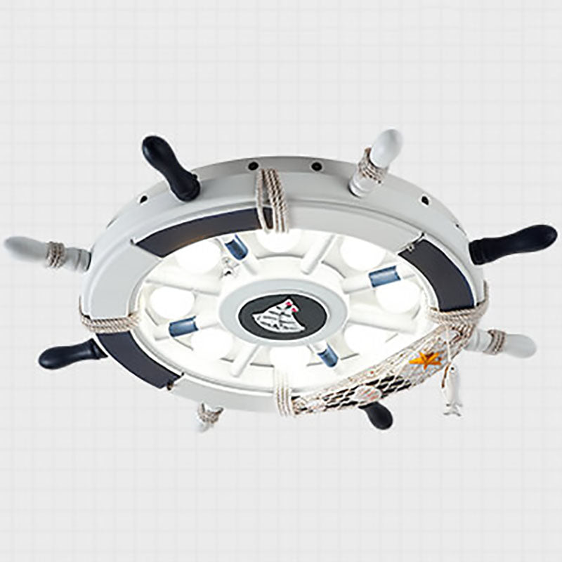 Lumendat Creative Cartoon Plastic Sailboat Helmsman LED Flush Mount Ceiling Light Lumendat