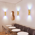 Simple Aluminum Cylindrical 2-Light Wall Sconce Lamp