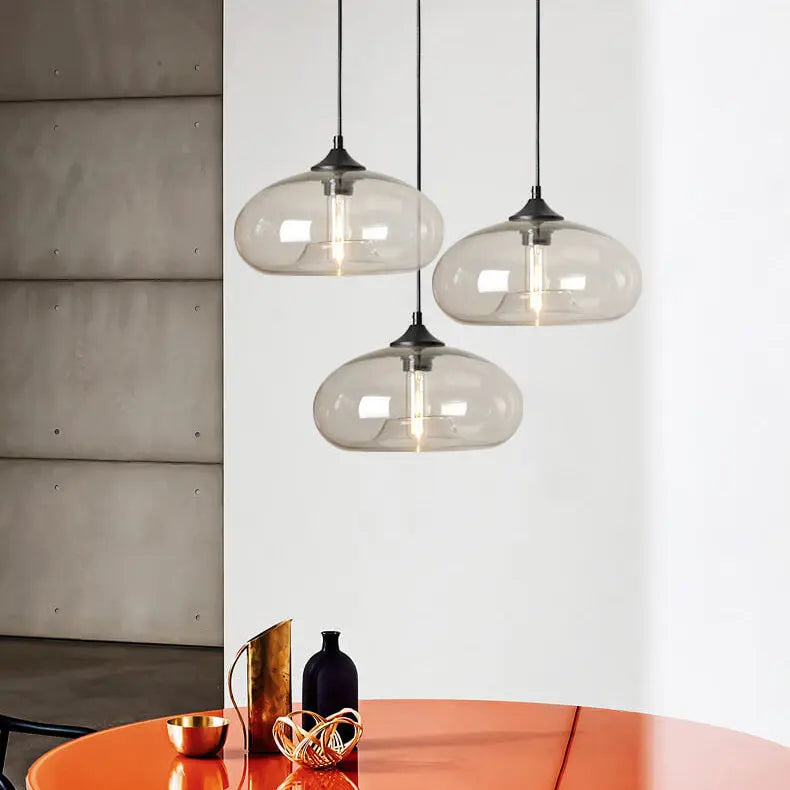 Creative Colored Glass Oval 1-light Pendant Light Lumendat