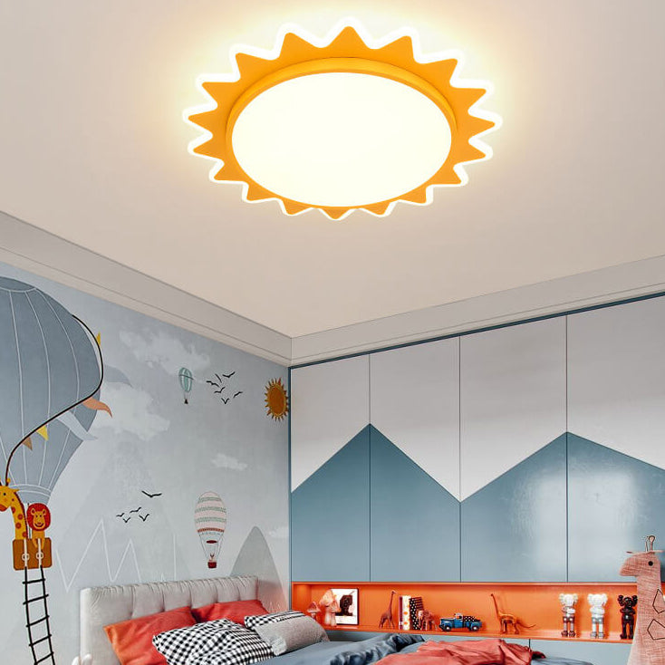 Creative Cartoon Sun Shaped LED Flush Mount Ceiling Light Lumendat