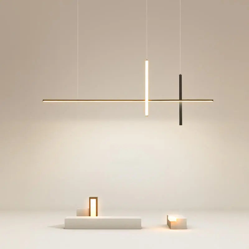 Modern Minimalist LED Linear Chandelier – Black & White, Adjustable Length modern luxury lighting fixture