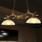 Vintage Antler Resin & Glass Bowl 2-light Chandelier – Industrial Style Lumendat